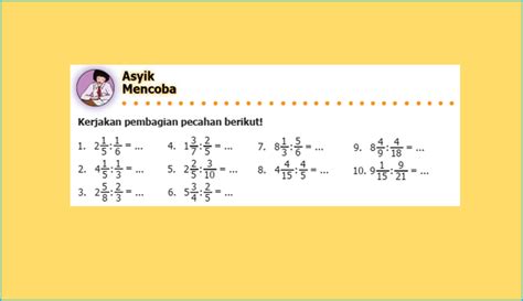 Kunci Jawaban Matematika Kelas Sd Mi Halaman Pembagian Pecahan Campuran Dan Pecahan Biasa