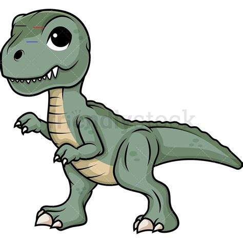Cute Tyrannosaurus Rex Dinosaur Cartoon Clipart Vector Friendlystock Dinosaurillustration