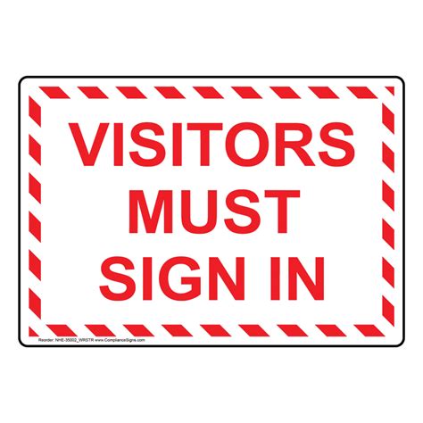 Facilities Policies Regulations Sign Visitors Must In