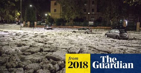 Severe Thunderstorm Covers Rome In Hail And Floods Video
