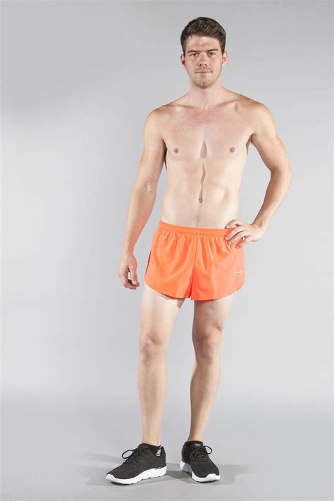 Mens 1 Elite Split Running Shorts Neon Sunkiss Boa