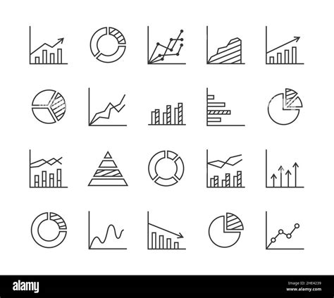 Statistics Line Icon Set With Editable Stroke Collection Of 20