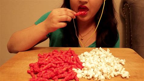 Asmr Hot Cheetos Pop Corn Extreme Crunch Eating Sounds Youtube