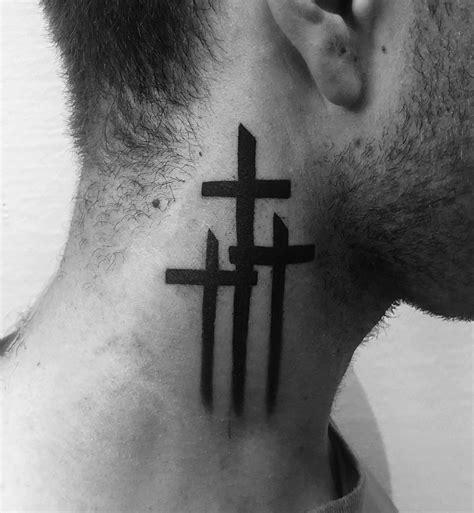 Cross Neck Tattoos For Men