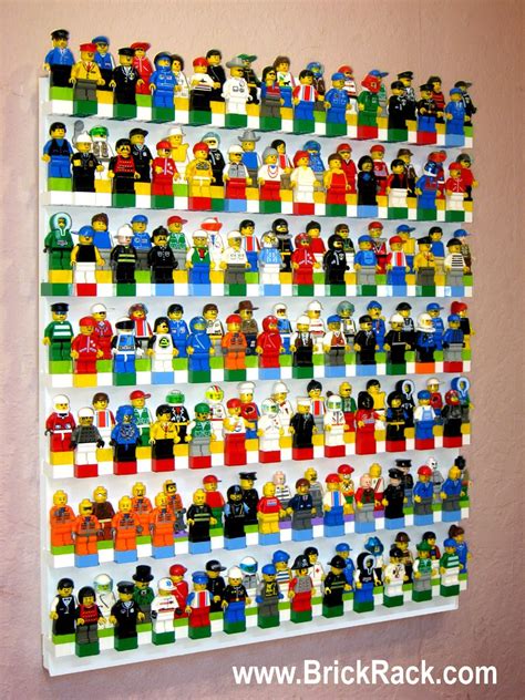 brick rack lego minifigure display holds up to 175 minifigs uses your lego bricks