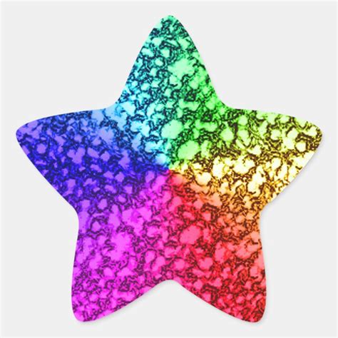 Rainbow Glitter Star Sticker