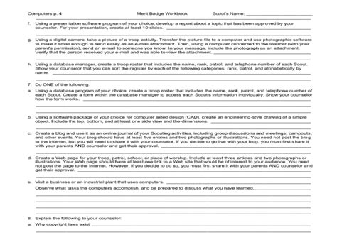 It would be good to come up with ways. Robotics Merit Badge Worksheet. Worksheets. Tutsstar ...