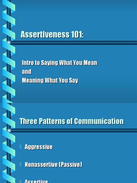 Assertiveness 101 Pdf Nonverbal Communication Aggression