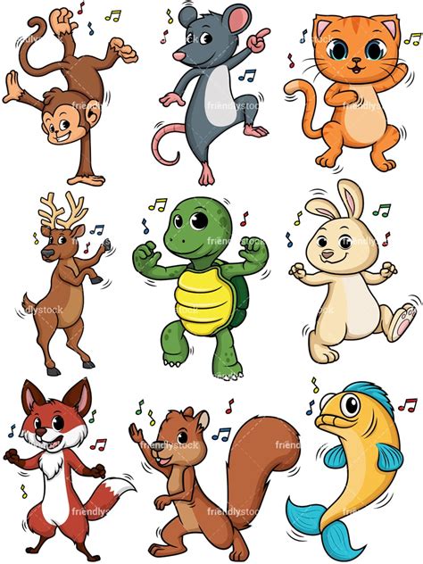 Maybe you would like to learn more about one of these? Dancing Animals Cartoon Vector Clipart - FriendlyStock