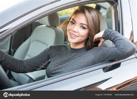 Teen Girl Driving Car Stock Photo By Rmarmion
