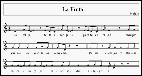 Percepción y Expresión Musical: 1ª Canción: "LA FRUTA"