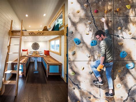 Rock Climbing Walls Cover This Tiny Home Built For Adventure Lovers
