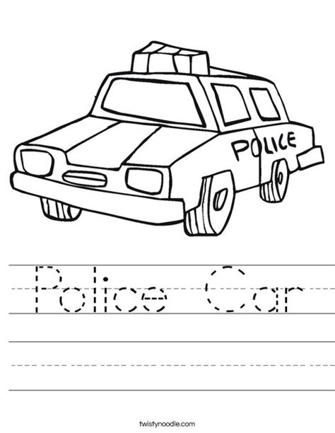 Police Car Worksheet Twisty Noodle