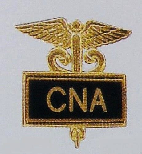 Cna Pin Certified Nurse Assistant Black Inlaid Medical Emblem Caduceus