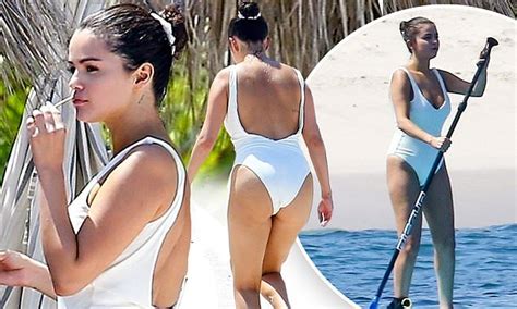 Selena Gomez White Bathing Suit 2022