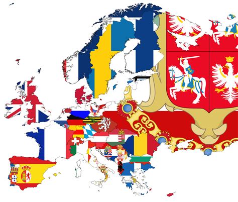Map Of Europe With Country Flags
