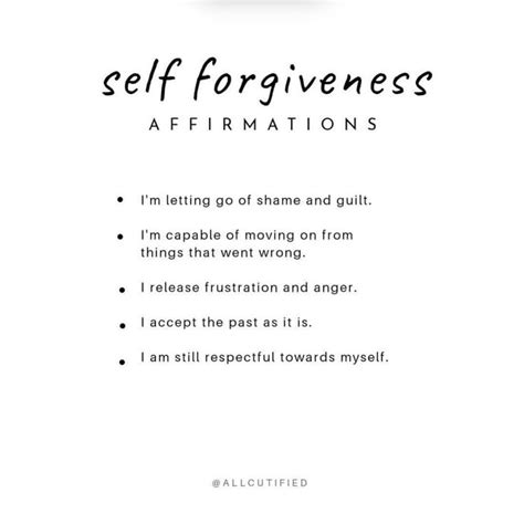 Self Forgiveness Affirmations By Allcutified Self Love