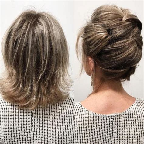 Bangs look pretty and youthful, while layered hair can allow you to thin out thick hair or add fullness to fine hair. 60 Easy Updo Hairstyles for Medium Length Hair in 2021