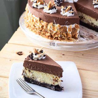 It has three delicious layers of chocolate. Chocolate Cannoli Cheesecake Mousse Torte • The Crumby Kitchen