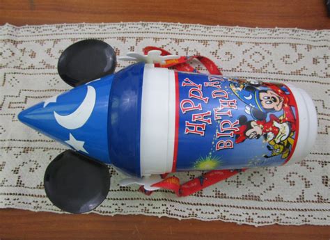 Vintage Disneyland Sorcerer Mickey Happy Birthday Popcorn Bucket With