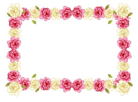 4 Best Images Of Printable Pink Flower Frame Flowers Pink Roses