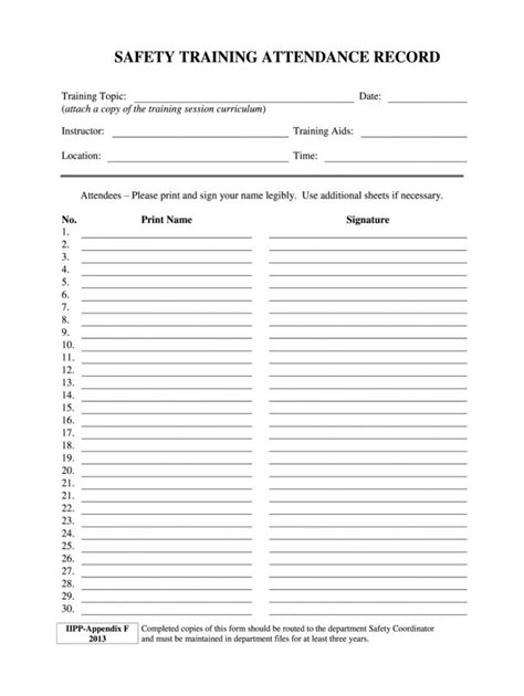 Safety Training Sign Off Sheet Fill Out And Sign Printable Pdf Template