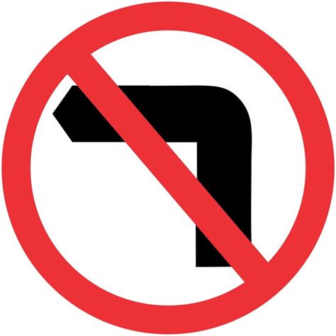 No Left Turn Picto Buy Now Discount Safety Signs Australia