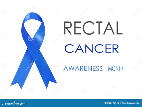 Rectal Cancer Awareness Ribbon Vector Illustration Isolated On White