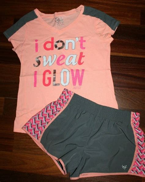 Justice Girls Summer Outfit 2 Piece Set Top And Shorts Size 16 18