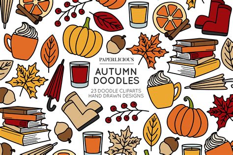 Autumn Doodle Cliparts 314553 Illustrations Design Bundles