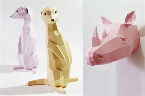 Mit tonkarton und irisierendes papier verwandeln wir die. DIY-Bastelbögen von Paperwolf - Tierköpfe und Trophäen aus Papier: the-shopazine.de