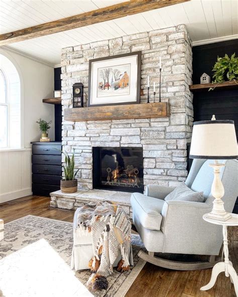How To Whitewash A Stone Fireplace Super Easy Project Designs By Karan