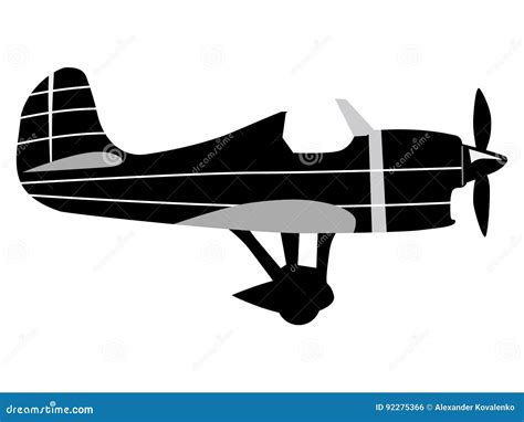 Silhouette Of Vintage Airplane Stock Illustration Illustration Of