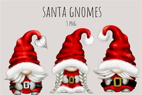 Santa Gnomes Christmas Gnomes Clipart Png 1461389 Illustrations