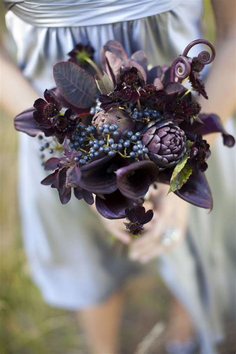 Premium artificial wedding flowers that don't look cheap. Dark Romance Halloween Wedding Bouquets | Purple wedding ...