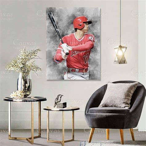 Shohei Ohtani Poster Los Angele Poster Canvas Frame Baseball Etsy