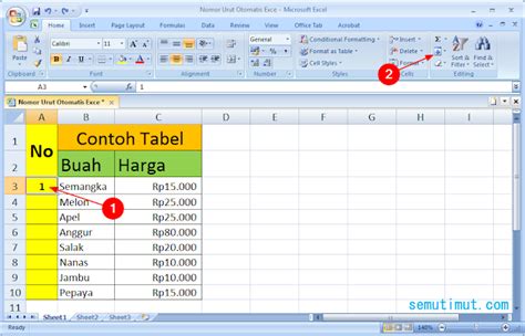 Cara Memberi Nomor Otomatis Di Excel Riset