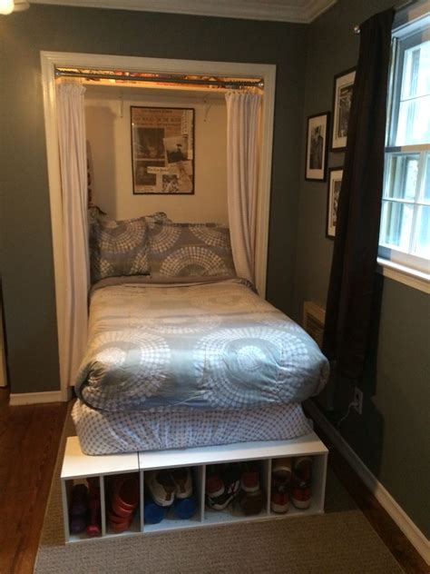 You can go with a classic wall mount one or try a window mount. Small bedroom? Try putting the bed inside the closet and ...