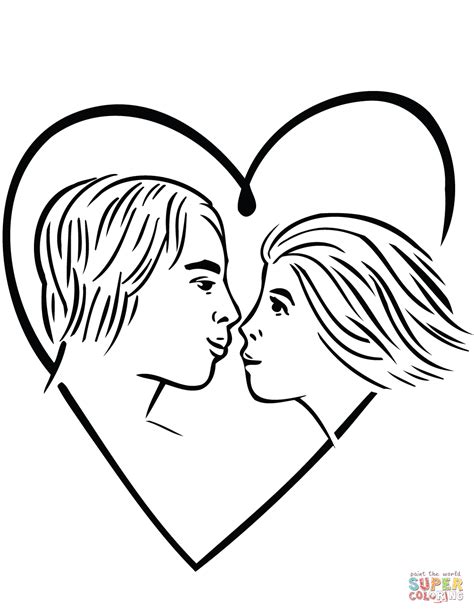 Gambar Couple Love Coloring Page Free Printable Pages Click Di Rebanas