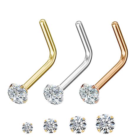 Canon vixia hf r700lighting i use: L-Shaped 14K Solid Gold Nose Ring (Easy-Fit) 18G 20G 22G