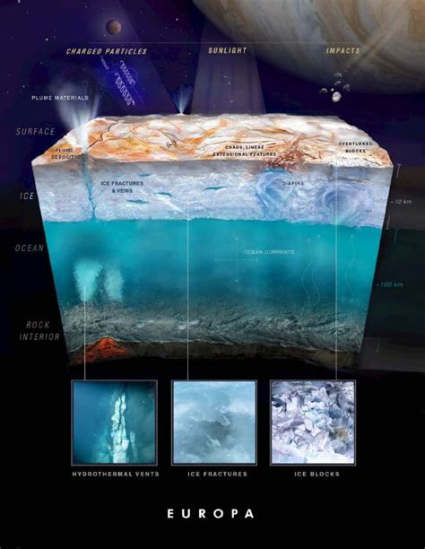 Artistic Representation Of Europa In Cross Section Showing Processes