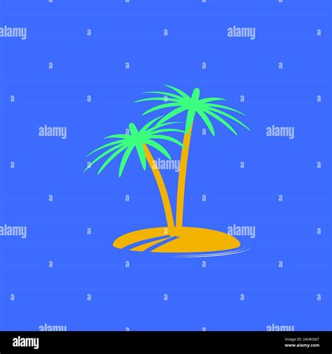 Palm Tree Island Illustration On Isolated Background Stock Vector Image