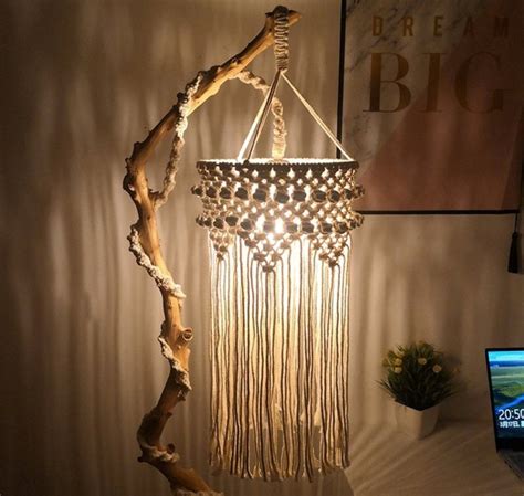 Macrame Lamp Shade Boho Hanging Pendant Light Cover