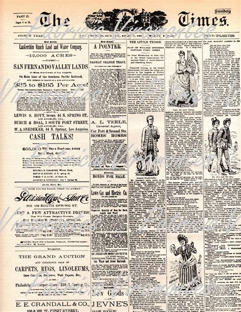 The Los Angeles Times Old Vintage Newspaper Pages 1881 1910 Etsy