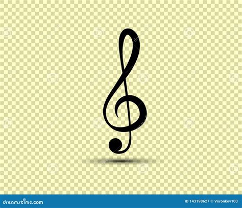 Musical Vector Treble Clef Icon Silhouette The Object Is Isolated On