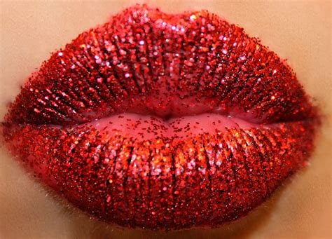 Red Glitter Candy Lips Red Glitter Makeup