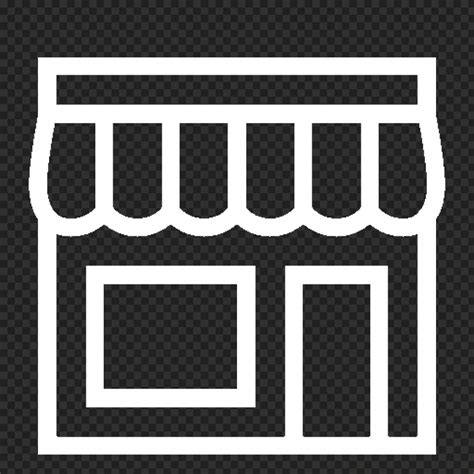 White Outline Market Store Shop Icon Free Png Citypng