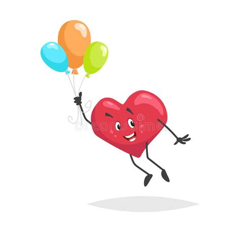 Happy Valentine Heart Cartoon Character Stock Illustration