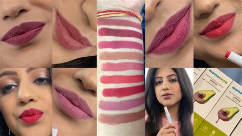 New Mamaearth Moisture Matte Longstay Lipstick All Shades Swatches