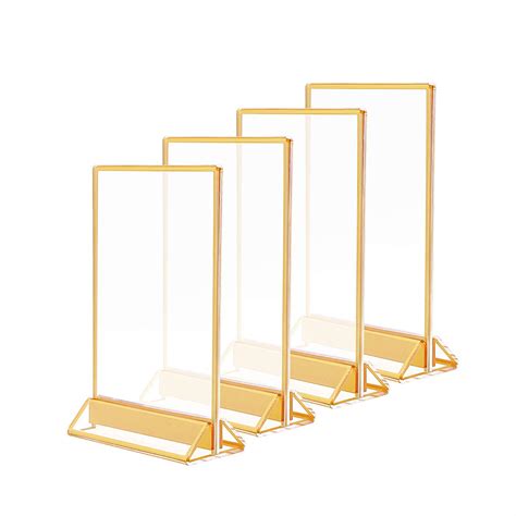 Buy 5x7 Acrylic Commercial Menu Holders With Gold Borders And Vertical